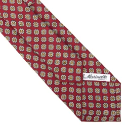 E.Marinella CRAVATTA SARTORIALE CLASSICA IN SETA BORDEAUX Microfantasia fiore Hot