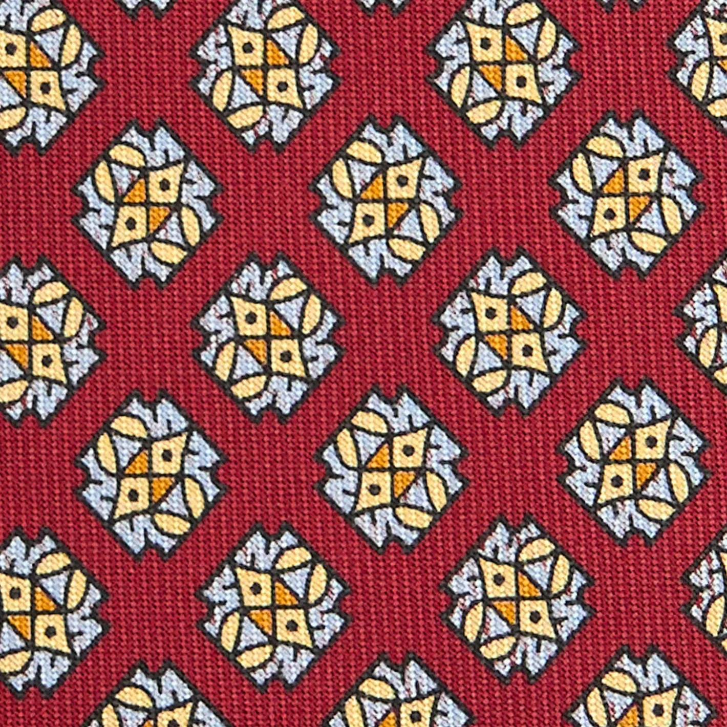 E.Marinella CRAVATTA SARTORIALE CLASSICA IN SETA BORDEAUX Microfantasia fiore Hot