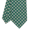 E.Marinella CRAVATTA SARTORIALE CLASSICA IN SETA VERDE SCURO Microfantasia fiore Outlet