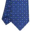 E.Marinella CRAVATTA SARTORIALE CLASSICA IN SETA BLU Microfantasia fiore Discount