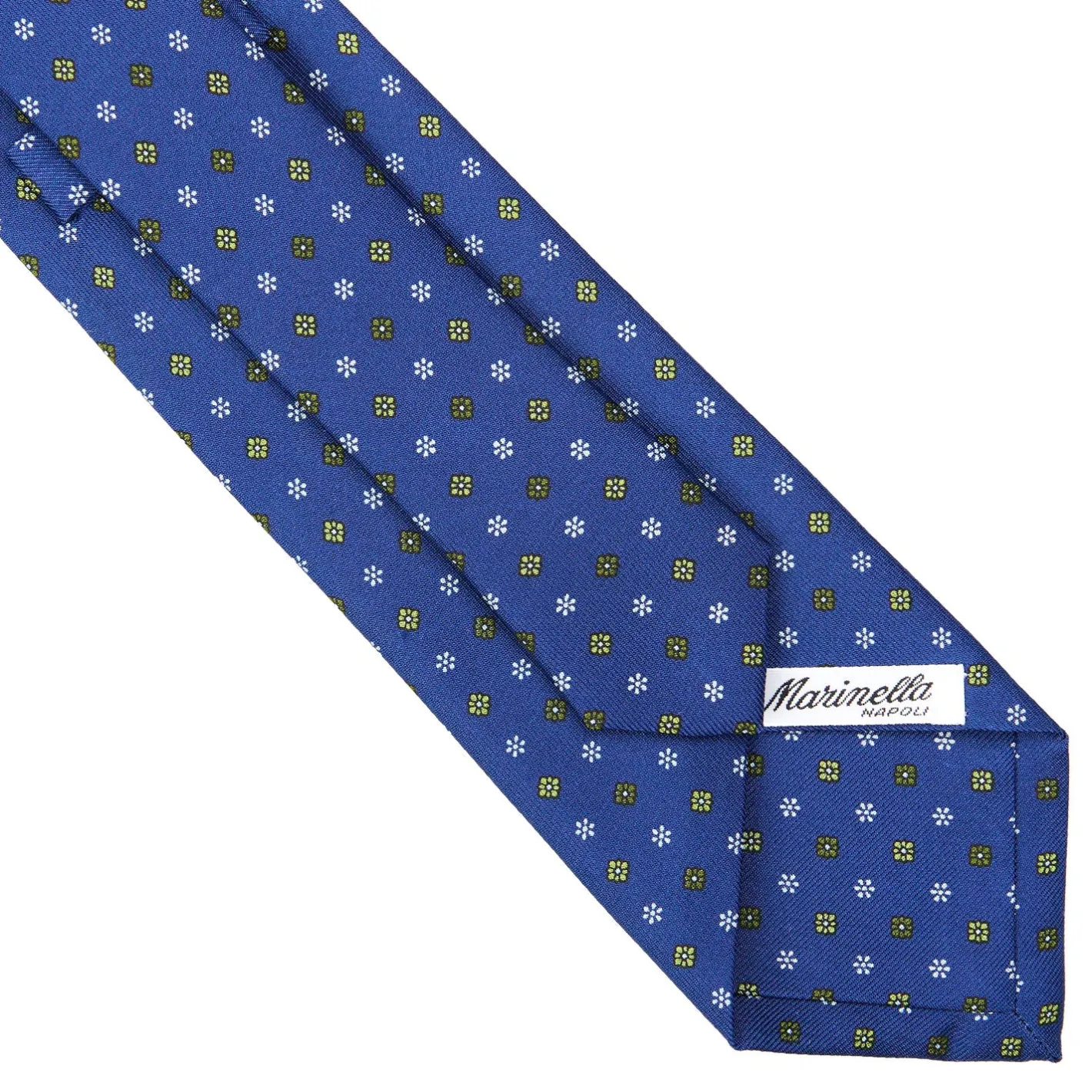E.Marinella CRAVATTA SARTORIALE CLASSICA IN SETA BLU Microfantasia fiore Discount