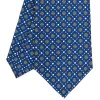 E.Marinella CRAVATTA SARTORIALE CLASSICA IN SETA BLU Microfantasia fiore Discount