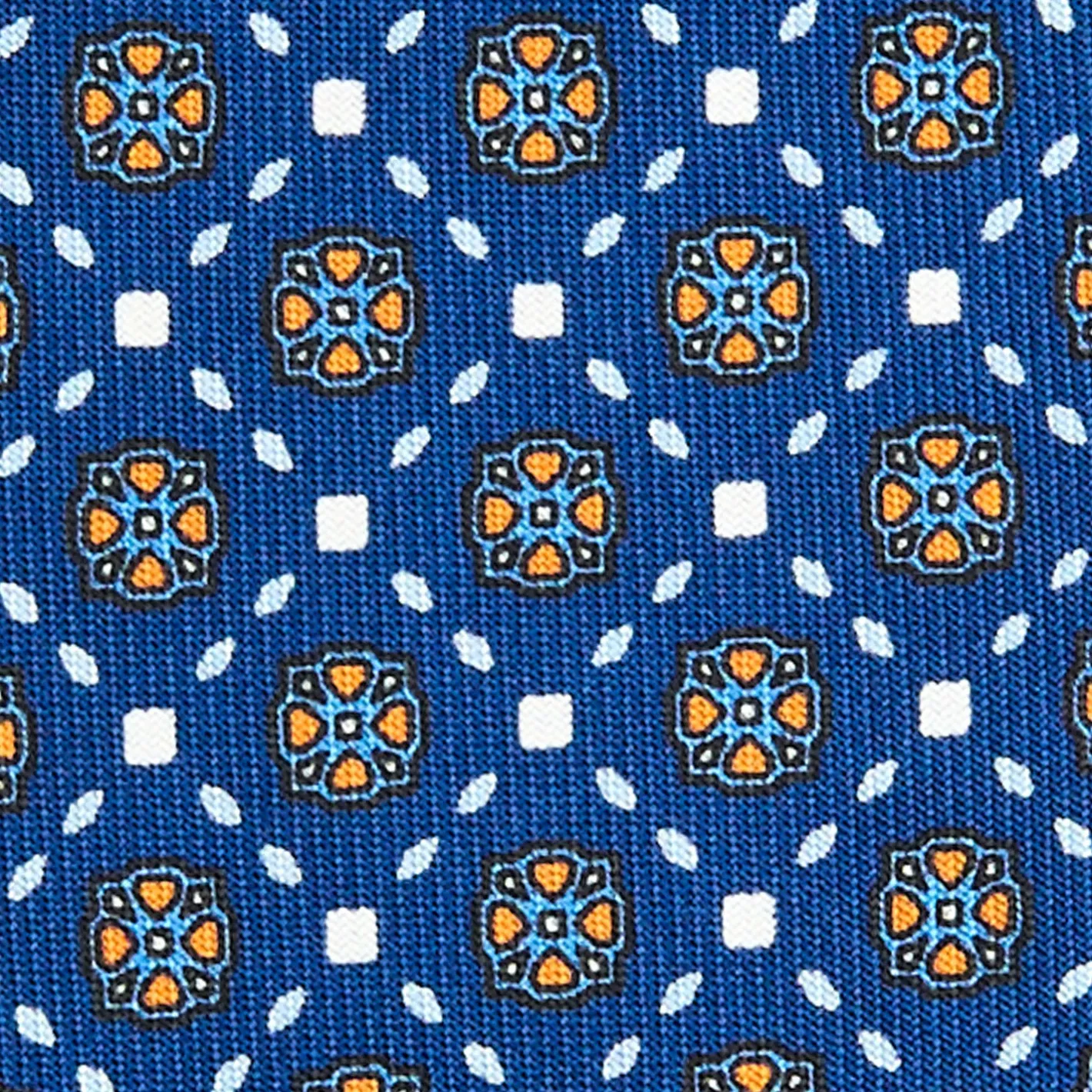 E.Marinella CRAVATTA SARTORIALE CLASSICA IN SETA BLU Microfantasia fiore Discount