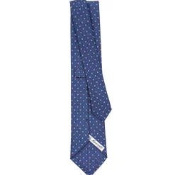 E.Marinella CRAVATTA SARTORIALE CLASSICA IN SETA BLU Microfantasia fiore