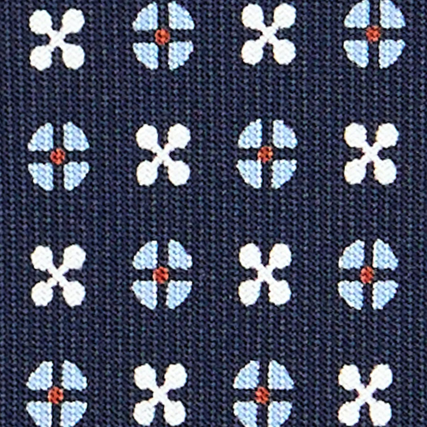E.Marinella CRAVATTA SARTORIALE CLASSICA IN SETA BLU SCURO Microfantasia fiore Hot