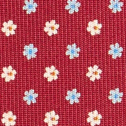 E.Marinella CRAVATTA SARTORIALE CLASSICA IN SETA BORDEAUX Microfantasia fiore Outlet