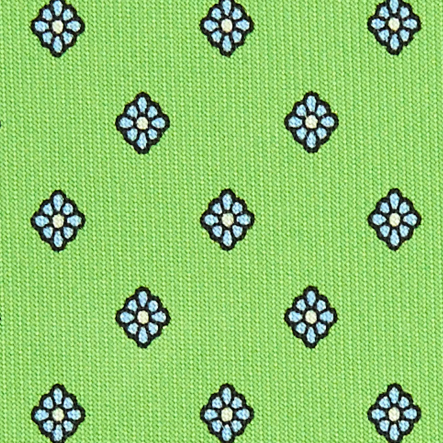 E.Marinella CRAVATTA SARTORIALE CLASSICA IN SETA VERDE CHIARO Microfantasia fiore