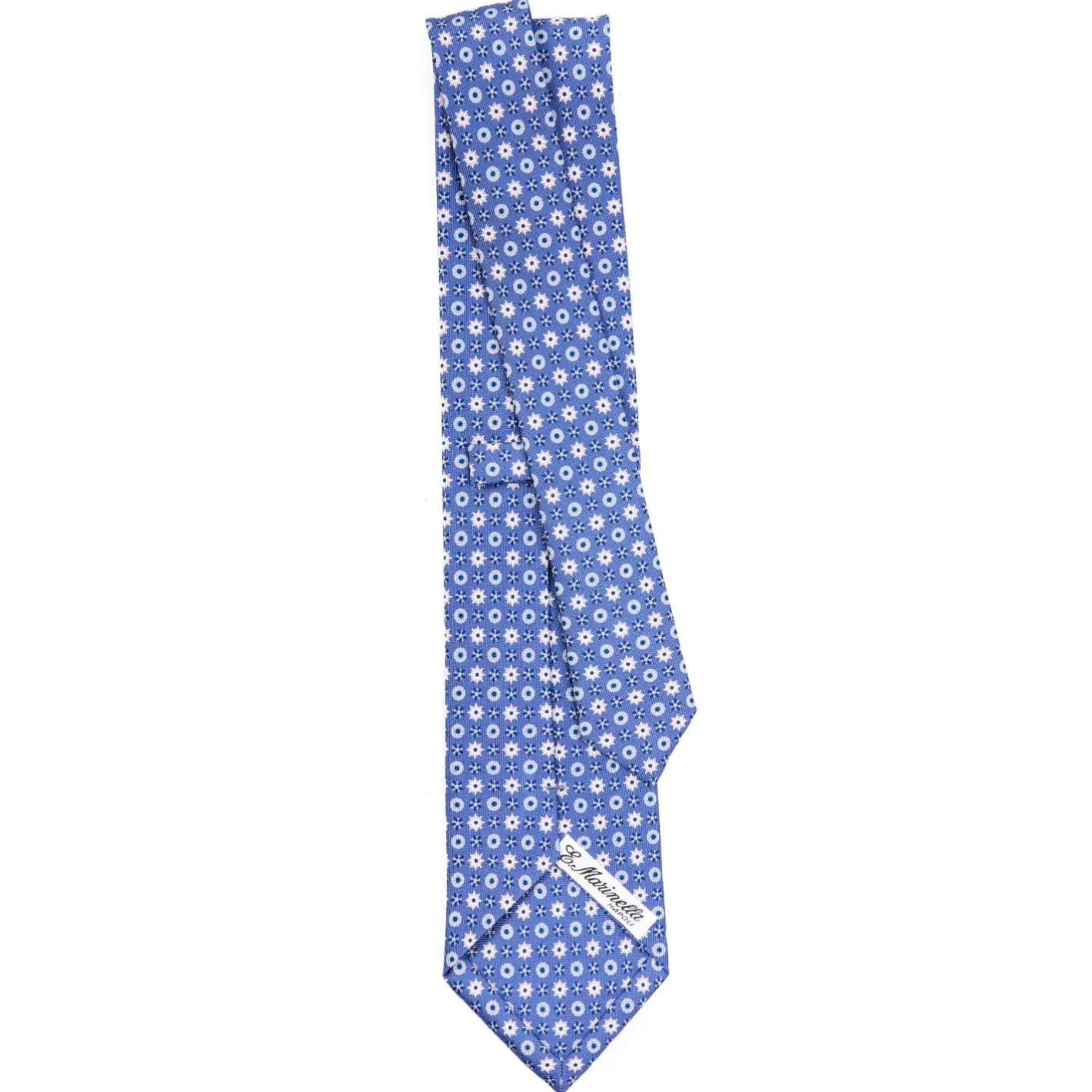 E.Marinella CRAVATTA SARTORIALE CLASSICA IN SETA AZZURRO POLVERE Microfantasia fiore Online