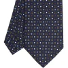 E.Marinella CRAVATTA SARTORIALE CLASSICA IN SETA BLU SCURO Microfantasia fiore New