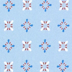 E.Marinella CRAVATTA SARTORIALE CLASSICA IN SETA AZZURRA Microfantasia fiore Discount