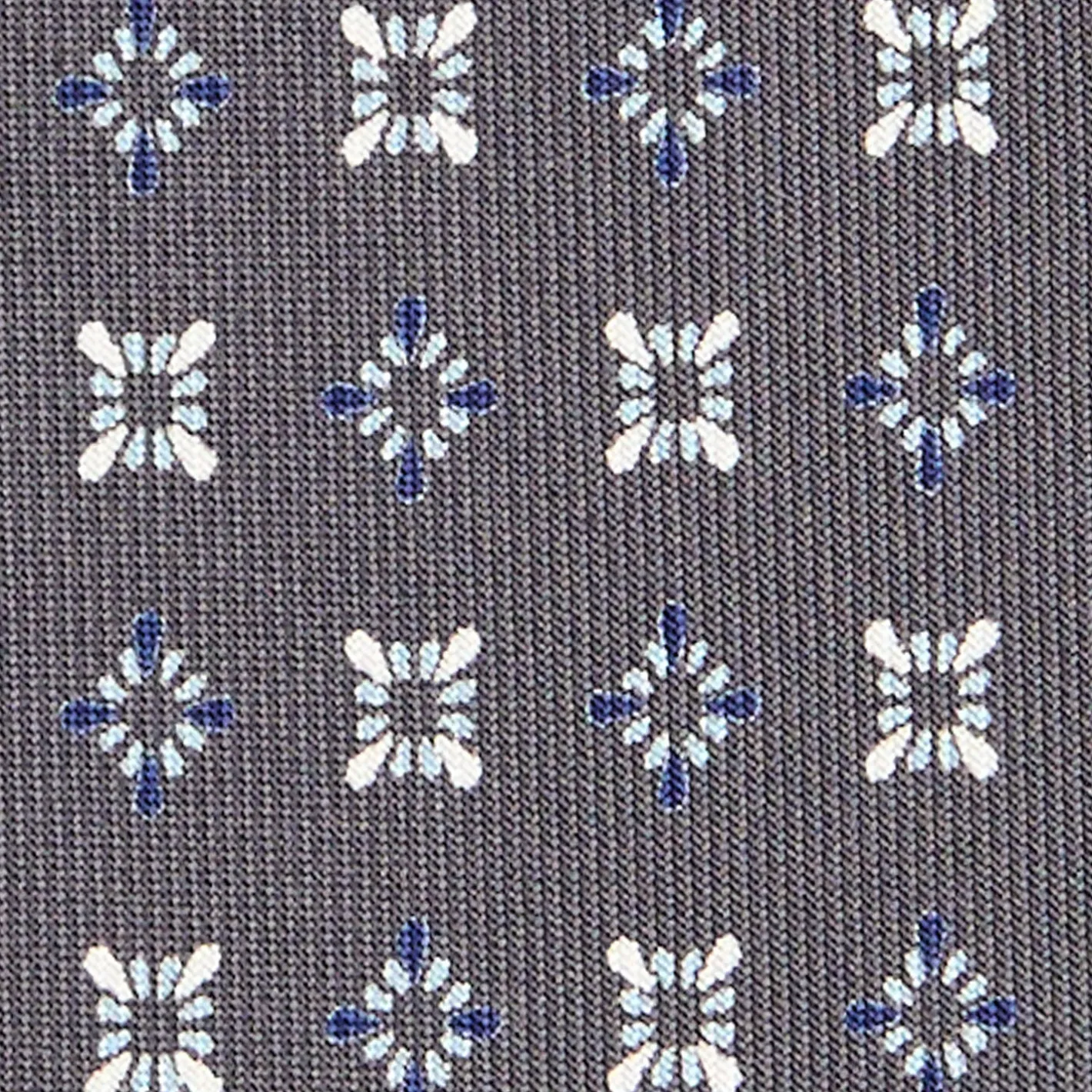 E.Marinella CRAVATTA SARTORIALE CLASSICA IN SETA GRIGIO SCURO Microfantasia fiore Sale