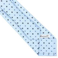 E.Marinella CRAVATTA SARTORIALE CLASSICA IN SETA AZZURRA Microfantasia fiore Online