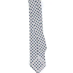 E.Marinella CRAVATTA SARTORIALE CLASSICA IN SETA BIANCA Microfantasia fiore Online