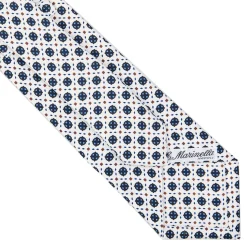 E.Marinella CRAVATTA SARTORIALE CLASSICA IN SETA BIANCA Microfantasia fiore Online