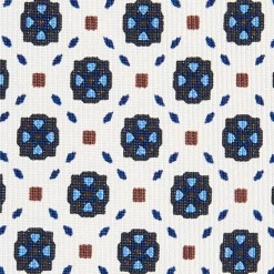 E.Marinella CRAVATTA SARTORIALE CLASSICA IN SETA BIANCA Microfantasia fiore Online