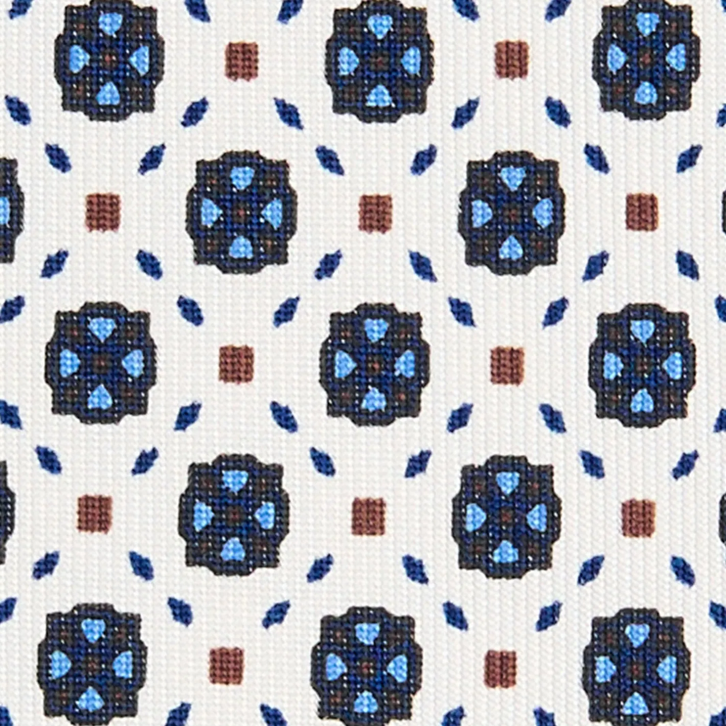 E.Marinella CRAVATTA SARTORIALE CLASSICA IN SETA BIANCA Microfantasia fiore Online