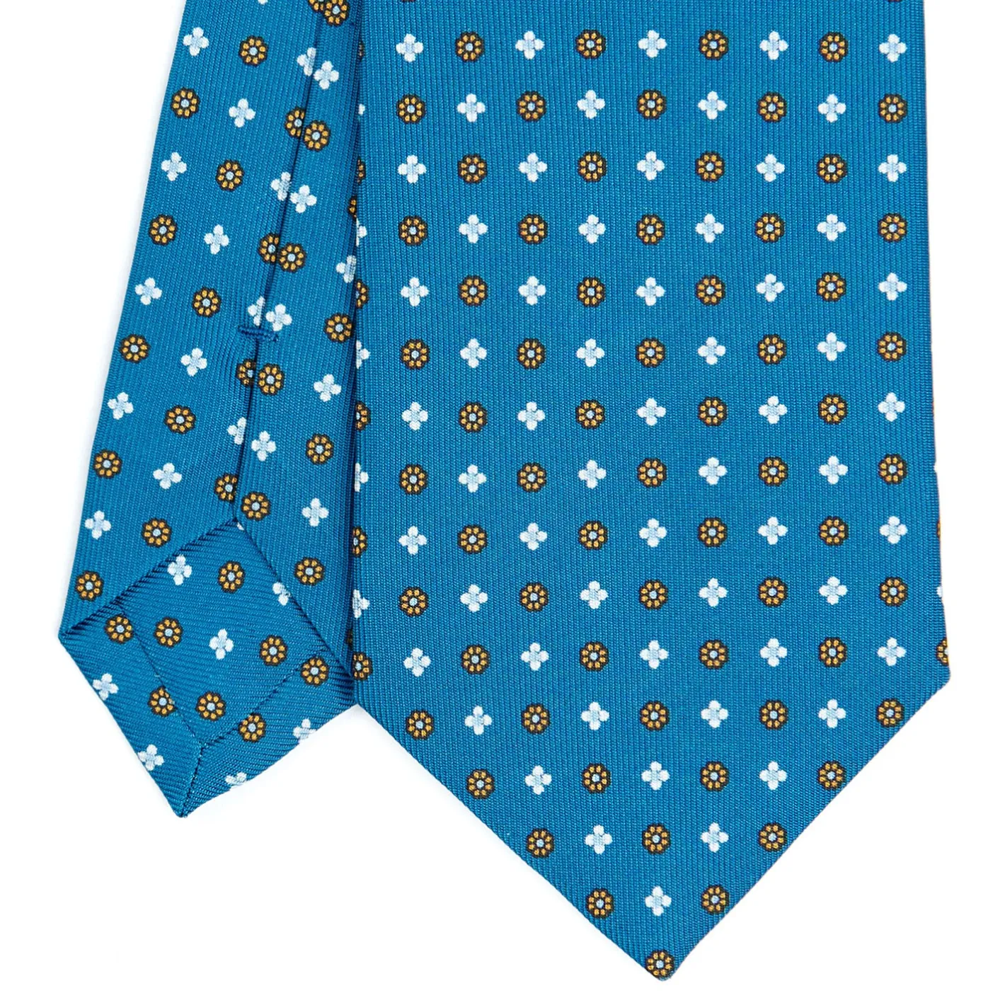 E.Marinella CRAVATTA SARTORIALE CLASSICA IN SETA BLU MEDIO Microfantasia fiore Online
