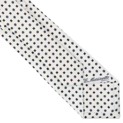 E.Marinella CRAVATTA SARTORIALE CLASSICA IN SETA BIANCA Microfantasia fiore Online
