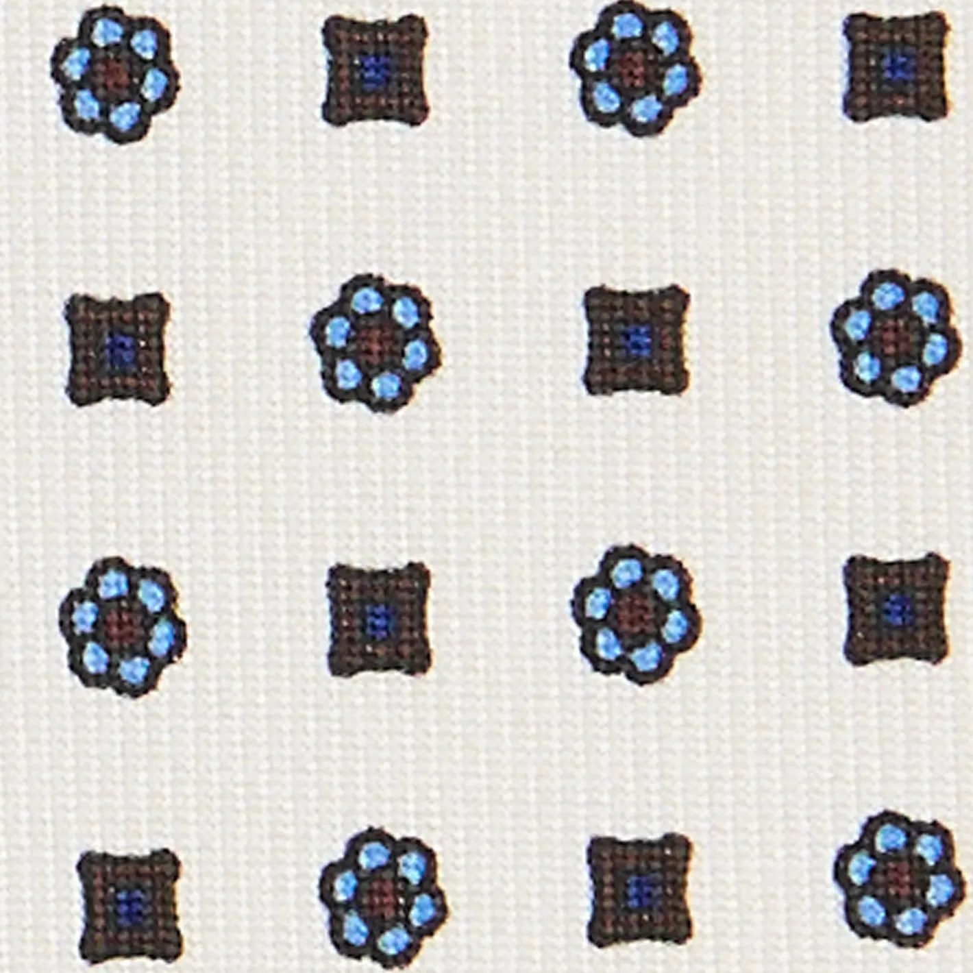 E.Marinella CRAVATTA SARTORIALE CLASSICA IN SETA BIANCA Microfantasia fiore Online