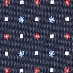 E.Marinella CRAVATTA SARTORIALE CLASSICA IN SETA BLU SCURO Microfantasia fiore Hot