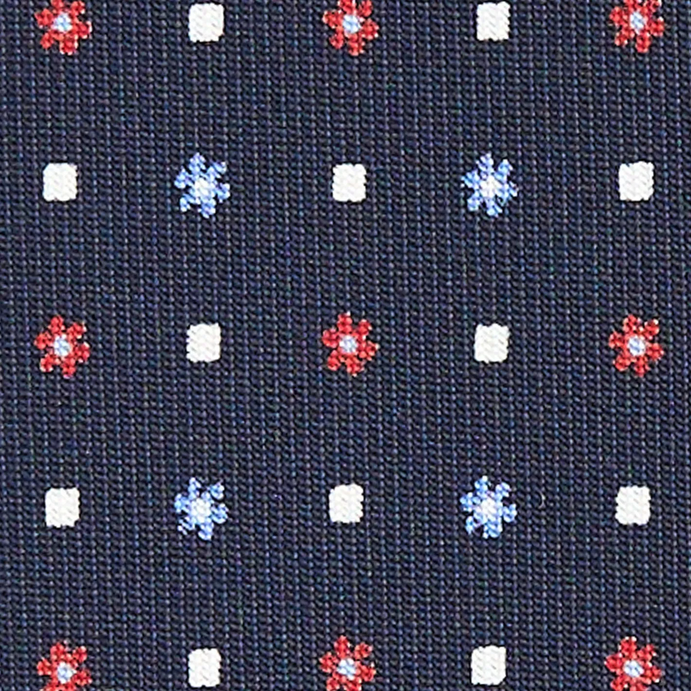 E.Marinella CRAVATTA SARTORIALE CLASSICA IN SETA BLU SCURO Microfantasia fiore Hot