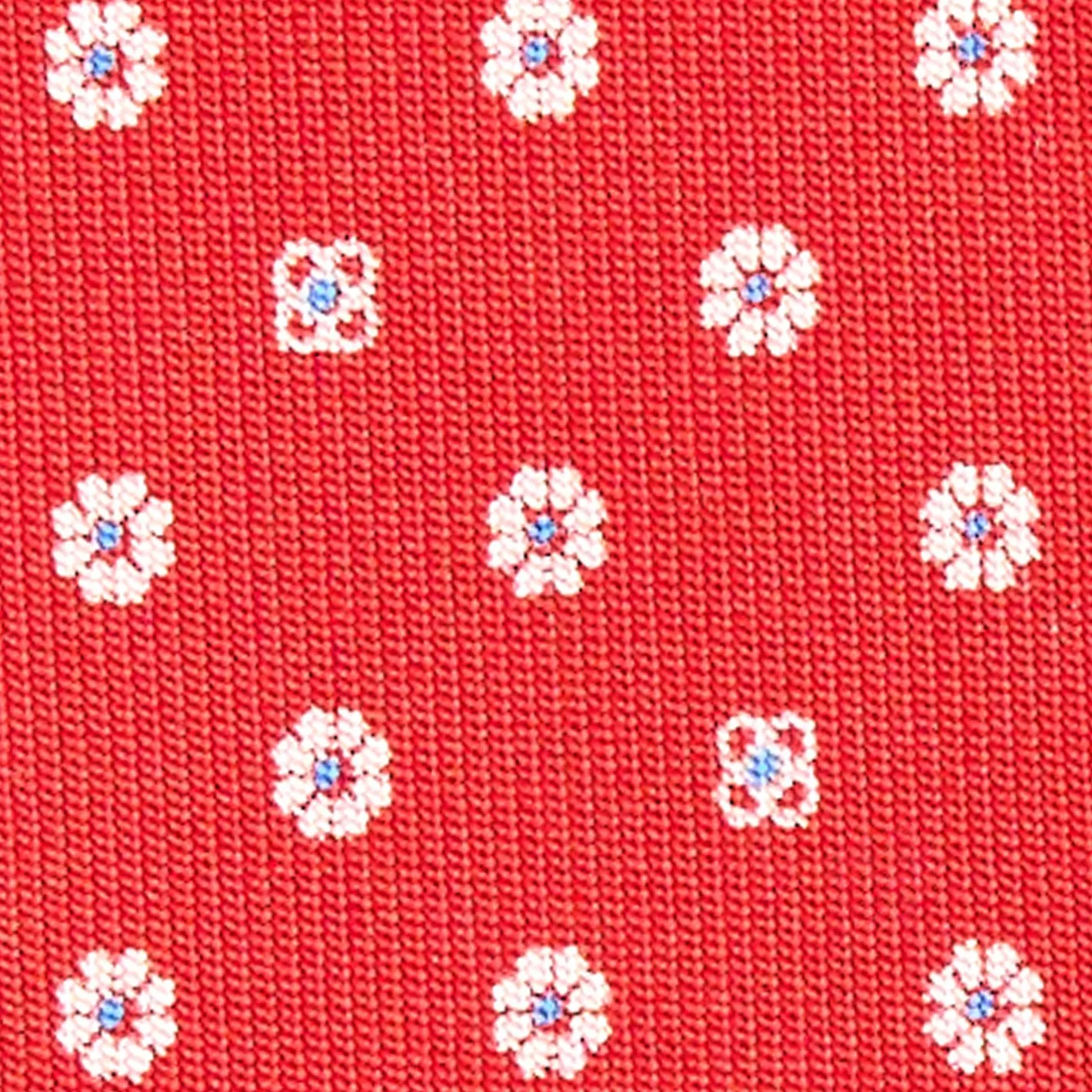 E.Marinella CRAVATTA SARTORIALE CLASSICA IN SETA ROSSA Microfantasia fiore Outlet