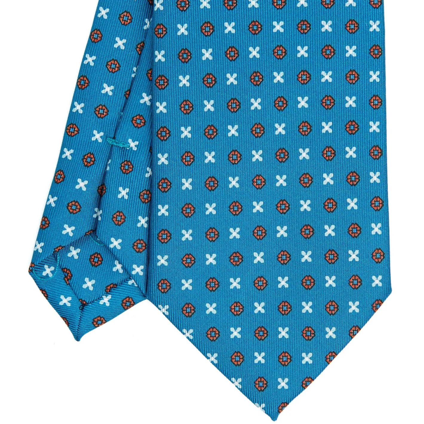 E.Marinella CRAVATTA SARTORIALE CLASSICA IN SETA BLU MEDIO Microfantasia fiore Online