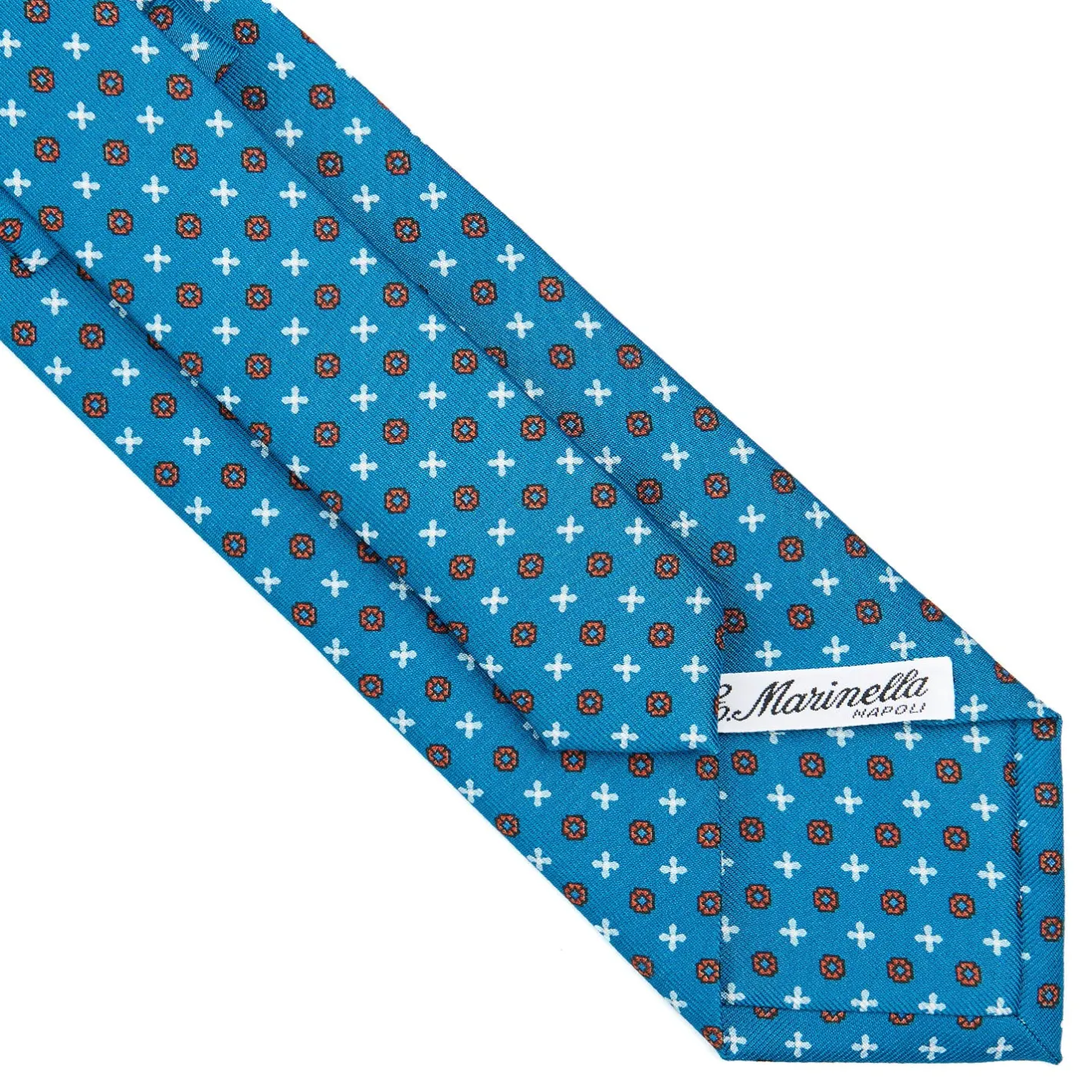 E.Marinella CRAVATTA SARTORIALE CLASSICA IN SETA BLU MEDIO Microfantasia fiore Online