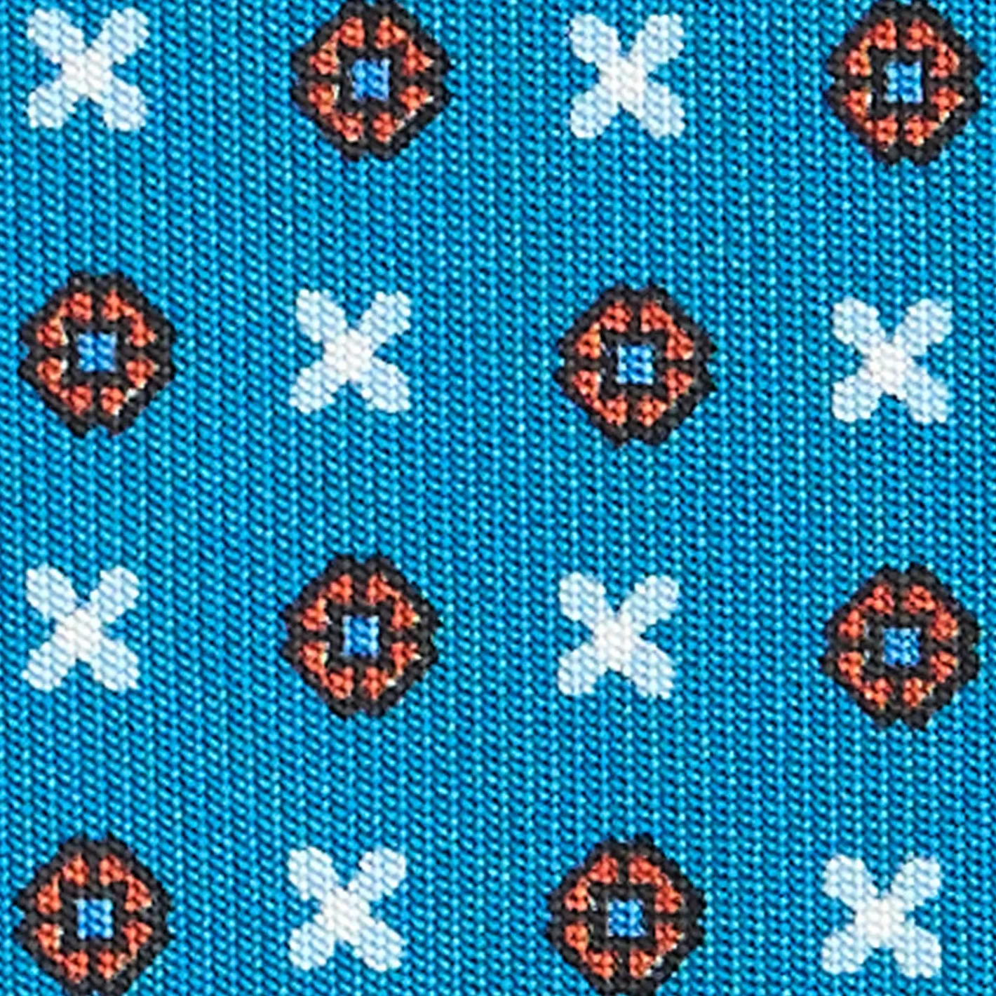 E.Marinella CRAVATTA SARTORIALE CLASSICA IN SETA BLU MEDIO Microfantasia fiore Online