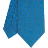E.Marinella CRAVATTA SARTORIALE CLASSICA IN SETA BLU MEDIO Microfantasia fiore Hot