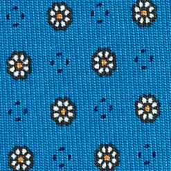 E.Marinella CRAVATTA SARTORIALE CLASSICA IN SETA BLU MEDIO Microfantasia fiore Hot