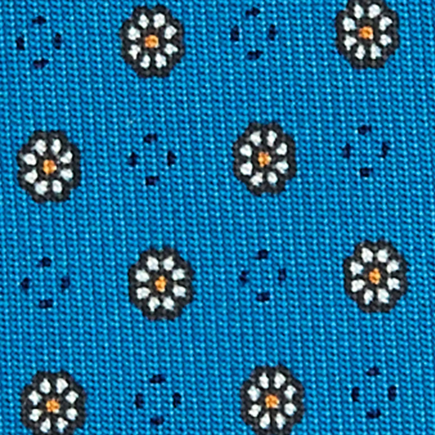 E.Marinella CRAVATTA SARTORIALE CLASSICA IN SETA BLU MEDIO Microfantasia fiore Hot