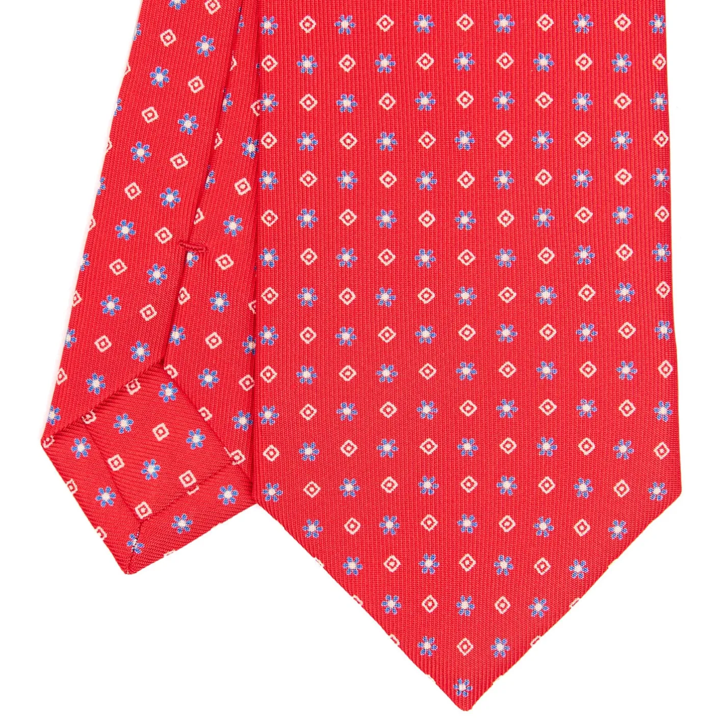 E.Marinella CRAVATTA SARTORIALE CLASSICA IN SETA ROSSA Microfantasia fiore Online