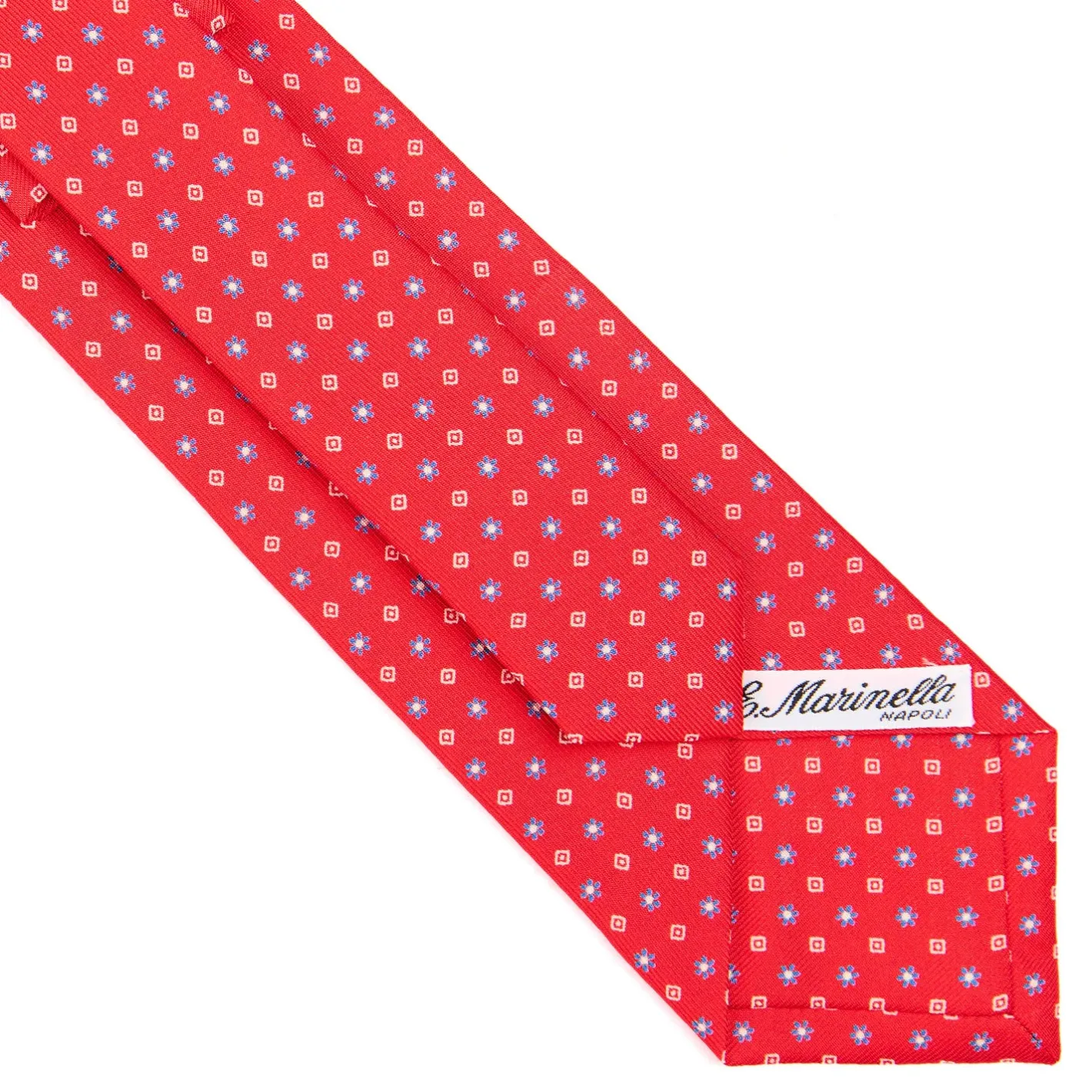 E.Marinella CRAVATTA SARTORIALE CLASSICA IN SETA ROSSA Microfantasia fiore Online