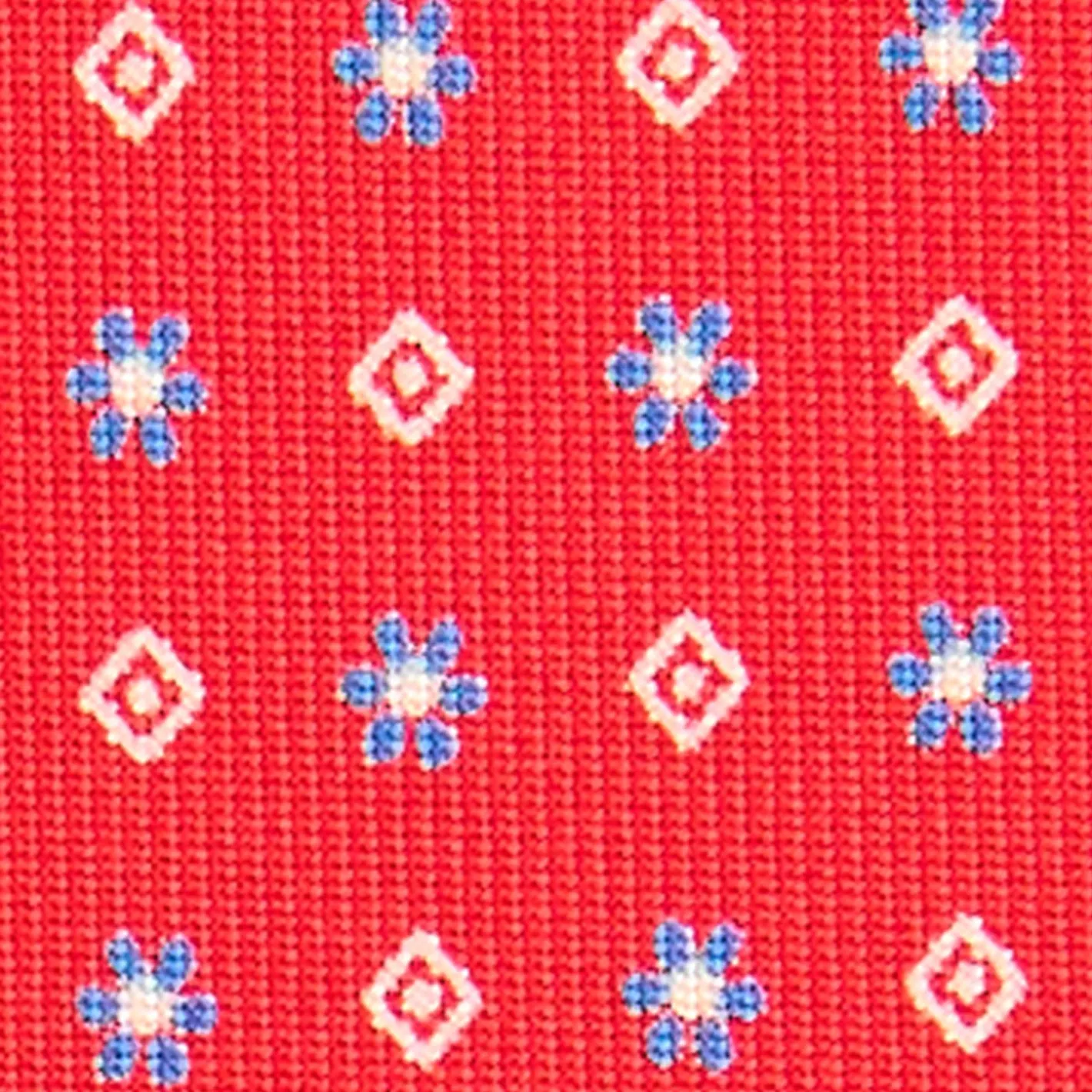 E.Marinella CRAVATTA SARTORIALE CLASSICA IN SETA ROSSA Microfantasia fiore Online