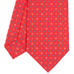 E.Marinella CRAVATTA SARTORIALE CLASSICA IN SETA ROSSA Microfantasia fiore Online