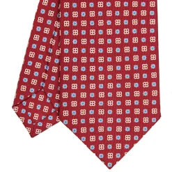 E.Marinella CRAVATTA SARTORIALE CLASSICA IN SETA BORDEAUX Microfantasia fiore Outlet