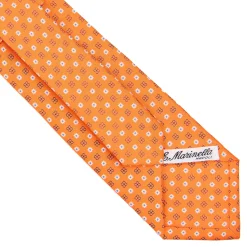 E.Marinella CRAVATTA SARTORIALE CLASSICA IN SETA ARANCIONE Microfantasia fiore Discount