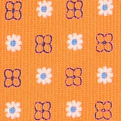 E.Marinella CRAVATTA SARTORIALE CLASSICA IN SETA ARANCIONE Microfantasia fiore Discount