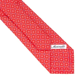 E.Marinella CRAVATTA SARTORIALE CLASSICA IN SETA ROSSA Microfantasia fiore