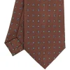 E.Marinella CRAVATTA SARTORIALE CLASSICA IN SETA MARRONE SCURO Microfantasia fiore Online