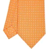 E.Marinella CRAVATTA SARTORIALE CLASSICA IN SETA ARANCIONE Microfantasia fiore Sale