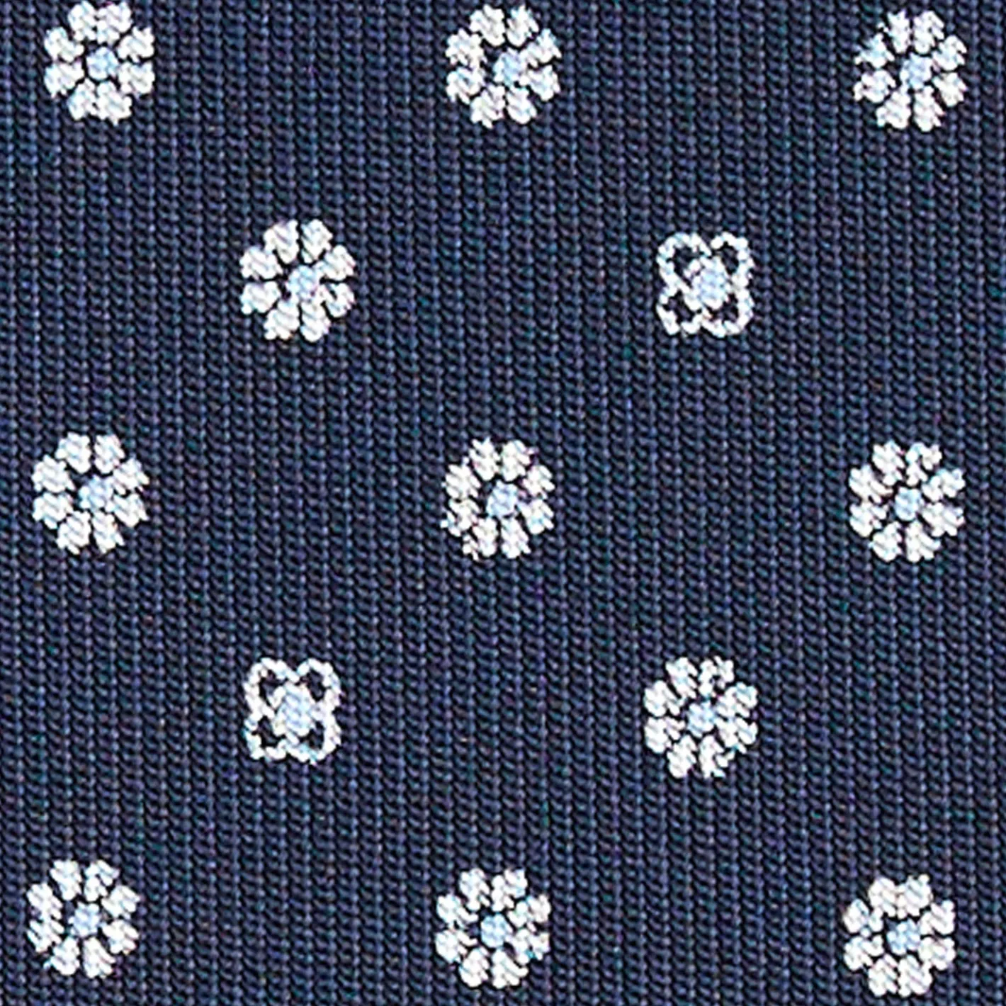 E.Marinella CRAVATTA SARTORIALE CLASSICA IN SETA BLU SCURO Microfantasia fiore Best