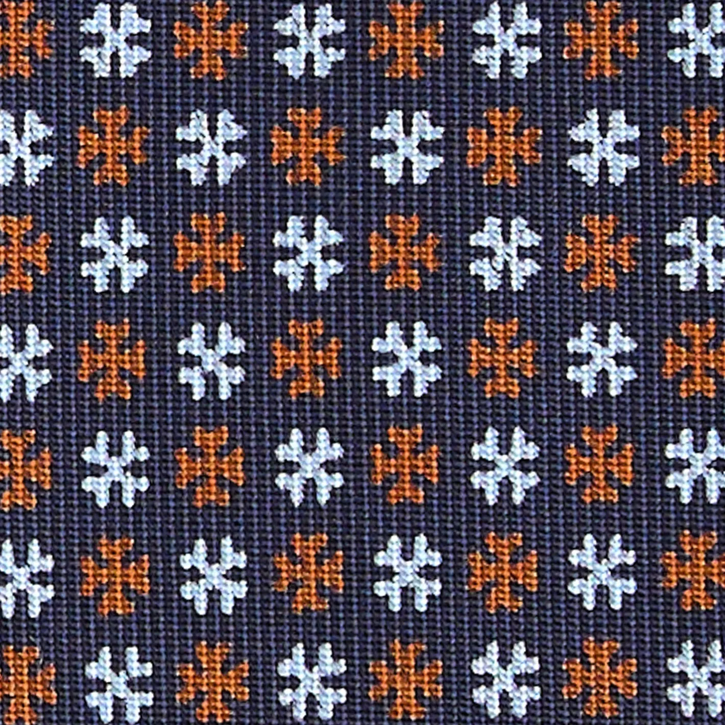 E.Marinella CRAVATTA SARTORIALE CLASSICA IN SETA BLU SCURO Microfantasia fiore Discount