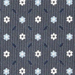 E.Marinella CRAVATTA SARTORIALE CLASSICA IN SETA GRIGIO SCURO Microfantasia fiore Outlet