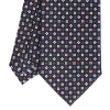 E.Marinella CRAVATTA SARTORIALE CLASSICA IN SETA BLU SCURO Microfantasia fiore Sale