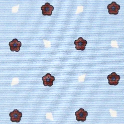 E.Marinella CRAVATTA SARTORIALE CLASSICA IN SETA AZZURRA Microfantasia fiore Best
