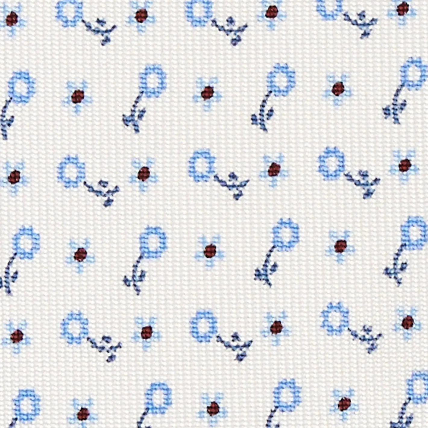 E.Marinella CRAVATTA SARTORIALE CLASSICA IN SETA BIANCA Microfantasia fiore Sale