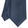 E.Marinella CRAVATTA SARTORIALE CLASSICA IN SETA BLU SCURO Pois Best
