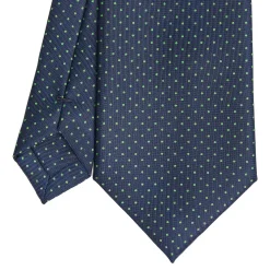 E.Marinella CRAVATTA SARTORIALE CLASSICA IN SETA BLU SCURO Pois Best